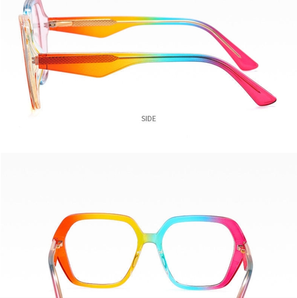 Rainbow Polygon Frames Blue Light Blocking Glasses - image 4